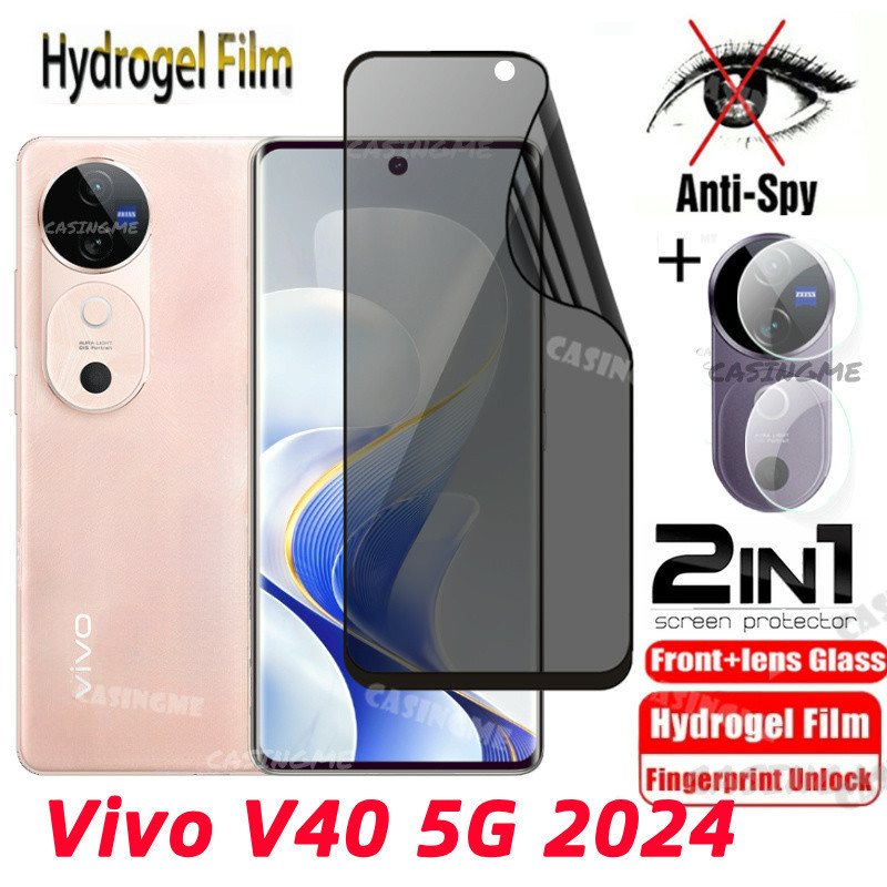 Vivo V40 5G 2024 Anti Peek Privacy Soft Hydrogel Film สําหรับ VivoV40 5G V 40 Pro V40Pro V40E 5G 2024 กล้องฟิล์มคลุมทั้งหมดตัวป้องกันหน้าจอความเป็นส่วนตัว