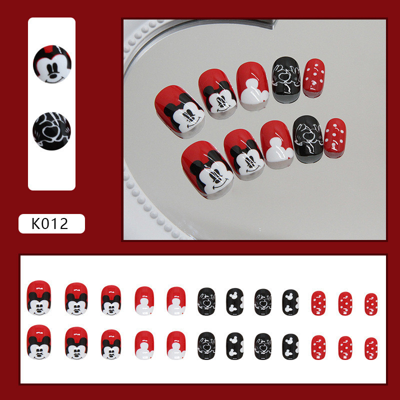 เล็บปลอมสําหรับเด็ก เล็บปลอมสัตว์สีแดงน่ารัก-เค012