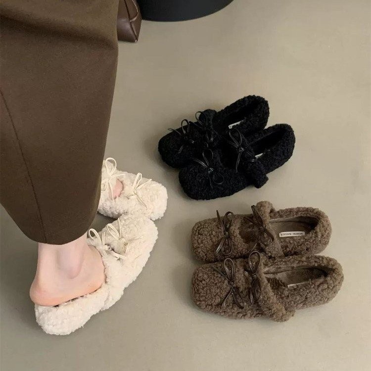 รองเท้าผู้หญิงส้นแบนรองเท้า Mueller แฟชั่นหนังนิ่มหัวเหลี่ยมไซส์35-40