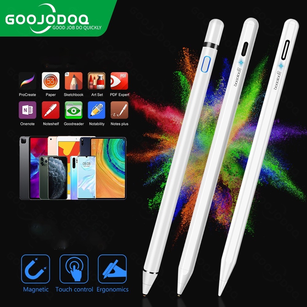 GOOJODOQ ปากกาสไตลัส สําหรับ iPad Android Phone Active Stylus Capacitive Pencil สําหรับ