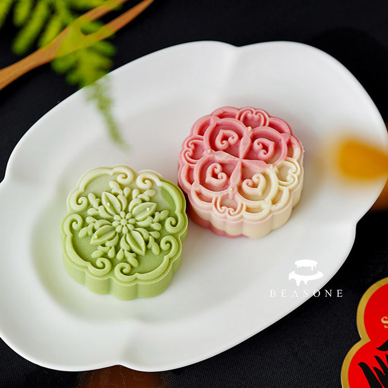 แม่พิมพ์ขนมไหว้พระจันทร์ลายดอกไม้สไตล์จีนคลาสสิก50g แม่พิมพ์เค้กแม่พิมพ์เค้กเครื่องมืออบ