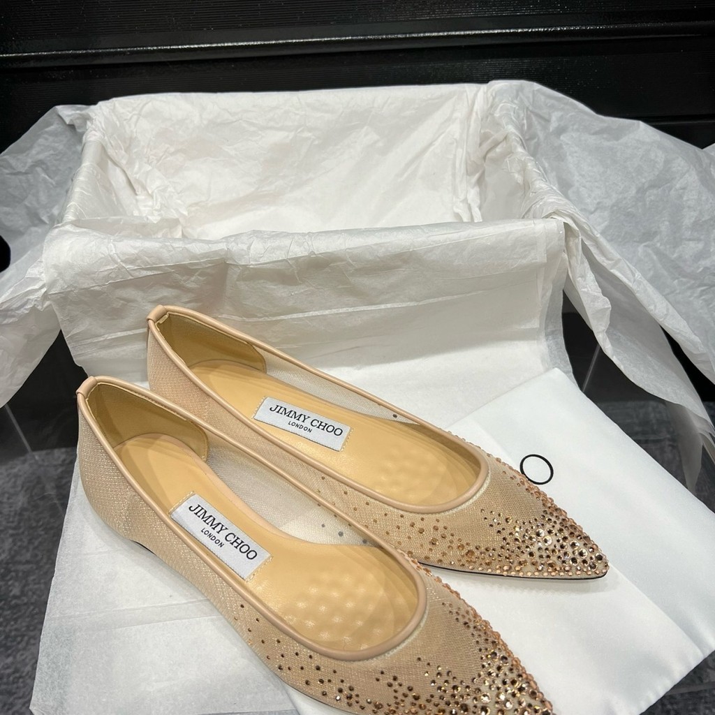 รองเท้าคริสตัลลูกไม้ผู้หญิงตาข่าย Rhinestone ส้นแบนเพิ่มความสูงรองเท้าหัวแหลมส้นเตี้ยรองเท้าผู้หญิงปากตื้นจัดเลี้ยงงานแต่งงาน
