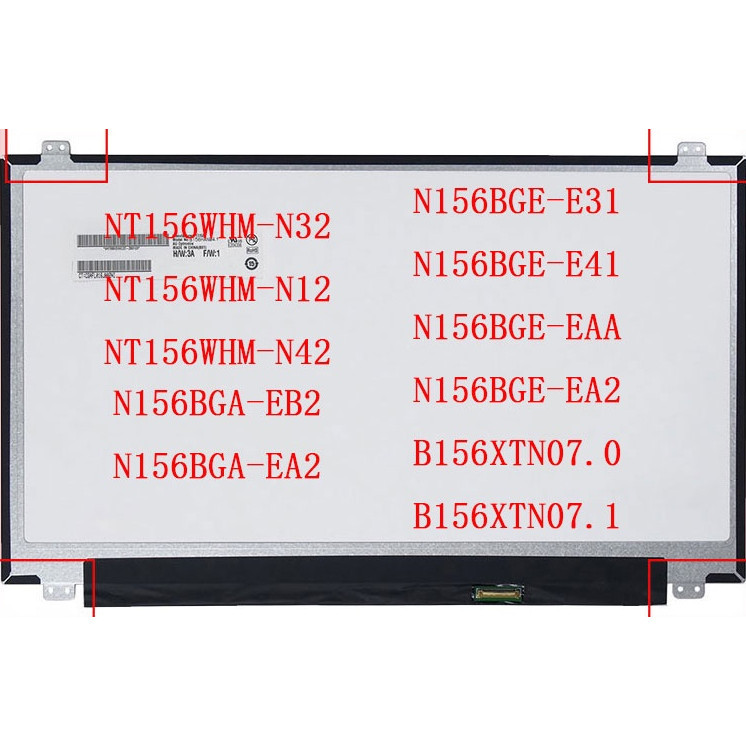 15.6 นิ้ว 30 พิน 1366*768 NT156WHM-N32 NT156WHM-N12 NT156WHM-N42 N156BGA-EB2 N156BGA-EA2 N156BGE-E31