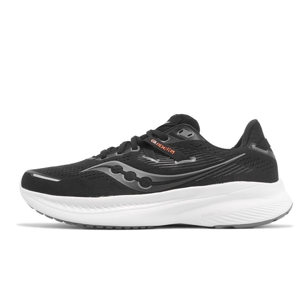 Saucony รองเท้าวิ่งออกกำลังกาย GUIDE 16 Wide Last Black White CUSHIONING socony Men's Road Running S