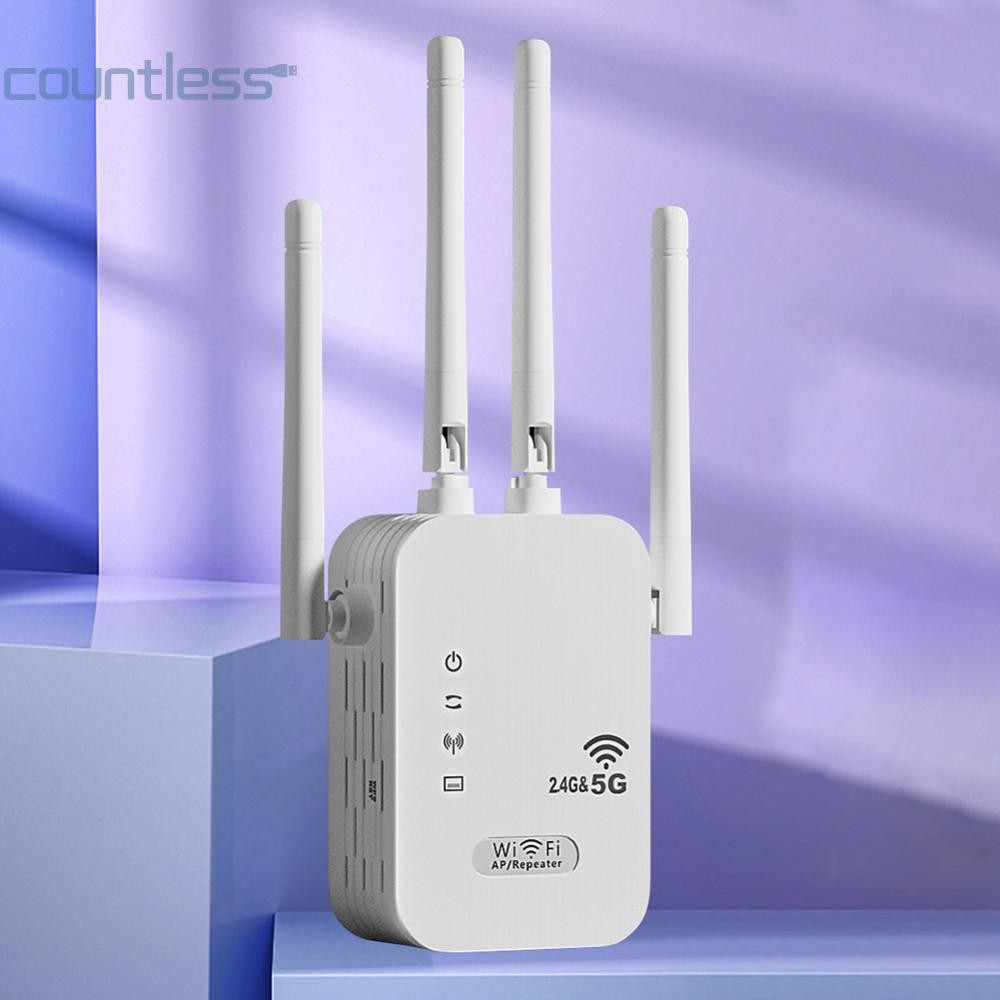 เครื่องทวน WiFi 1200Mbps พร้อมพอร์ต WAN/LAN Dual-Band 2.4GHz/5GHz เครื่องขยายสัญญาณ WiFi สําหรับ Home Small Office Long Range Network [foundless.th]