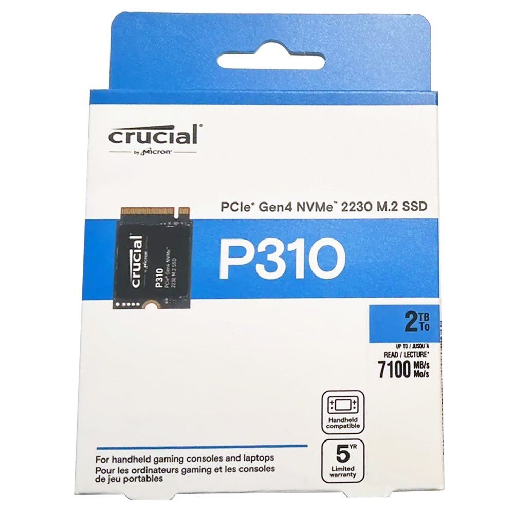 Crucial 2TB P310 PCIe Gen4 M.2 2230 SSD (CT2000P310SSD2) for Steam Deck, ROG Ally, Laptops