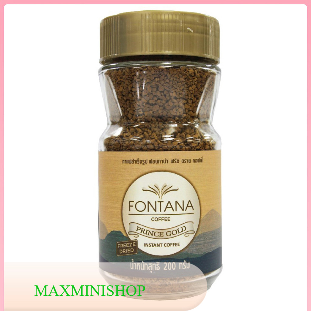 ปริ๊นซ์โกลด์ กาแฟฟรีซดราย ฟอนทาน่า 200 ก./Prince Gold Freeze Dried Coffee Fontana 200 G.