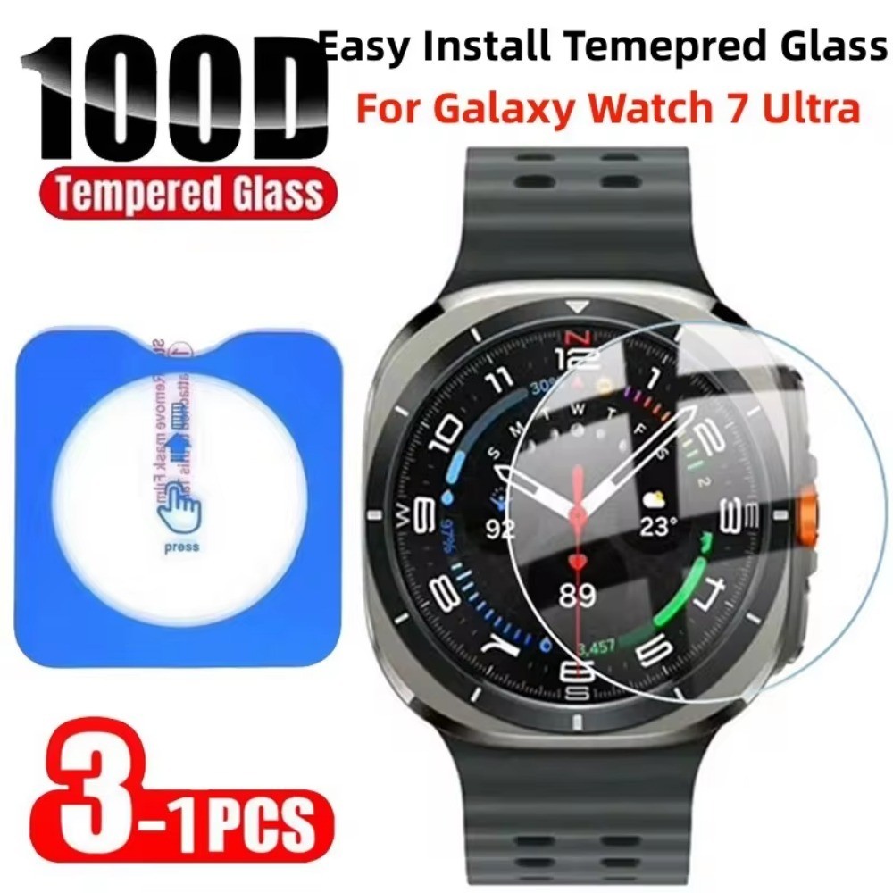 1-3 ชิ้นติดตั้งง่ายกระจกนิรภัยป้องกันหน้าจอสําหรับ Samsung Galaxy Watch 9/7/7/6/5/4/8 40 มม.44 มม.ป้องกันฟิล์มสําหรับนาฬิกา 8Ultra 47 มม.