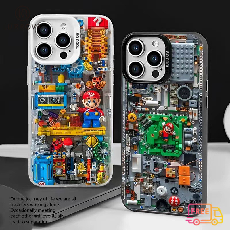 เคสสำหรับ OPPO A3 Pro A80 A3X A18 A79 A17 A38 A57 A60 A77S A58 A78 A98 A54 A76 A96 A16 A15 A9 2020 A5 2020 A7 A5S A12 A93 A94 A17K วิศวกรรมมาริโอกันกระแทกกรณีโทรศัพท์ TPU