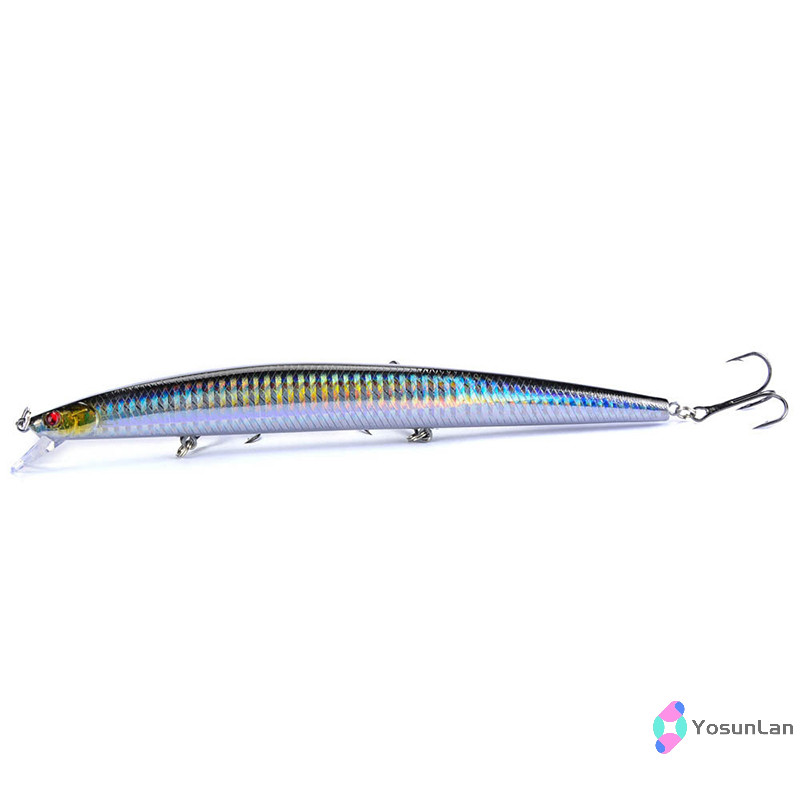 Yosunlan] ปลายาวใหญ่ 18 ซม. 24 กรัม Minnow เหยื่อตกปลาทะเล ตา 3 มิติ เบ็ดแข็งแรงเหยื่อใหม่