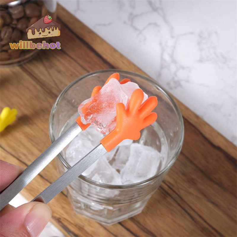 [WillbehotT] ใหม่แบบพกพาสร้างสรรค์ปาล์มขนาดเล็กคลิปซิลิโคนลื่นสแตนเลสมินิอาหารจานครัวบาร์บีคิวคลิปครัวเครื่องมือแหนบ [ใหม่]