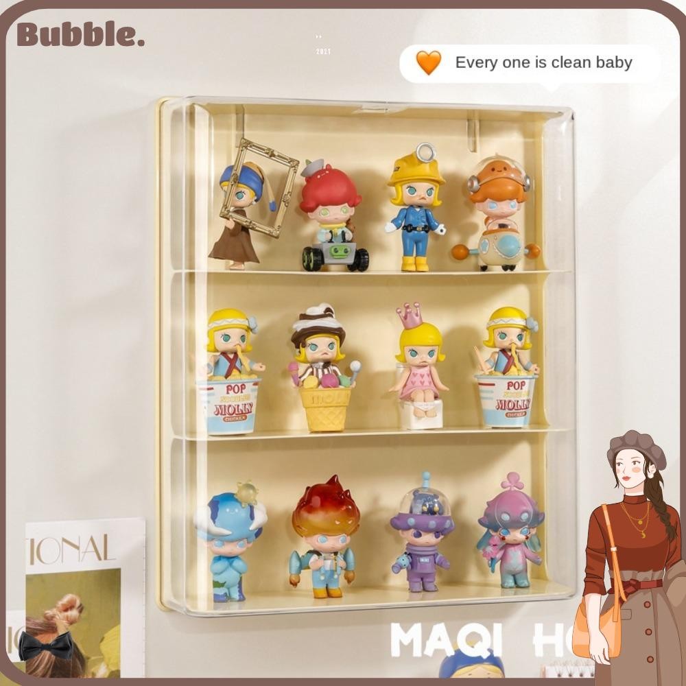 กล่องเก็บของ ฟอง กล่องใส่ฟิกเกอร์ โผล่ มาร์ท แบบครีมติดผนัง ตู้โชว์เครื่องประดับ จอแสดงผลฟิกเกอร์โปร่งใสกันฝุ่น