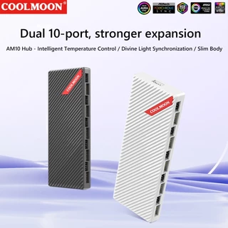 Coolmoon AM10 ARGB Fan Hub 10Port 4pin PWM+3pin 5V M/B Sync