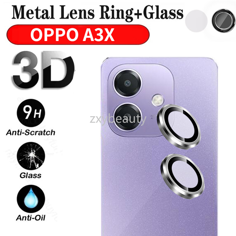 Oppo A3X A3 5G 4G 2024 กล้องเลนส์ป้องกันกระจกสําหรับ OPPOA3X OPPOA3 กลับเลนส์โลหะป้องกันแหวนฝาครอบ