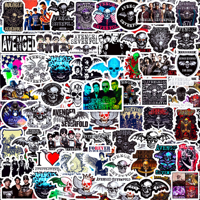 100Pcs/Set ★★★ Avenged Sevenfold Q-B Mini Diary Manual Stickers （Size：2~3cm）★★★ DIY Fashion Scrapbooks Album Decor Decals Stickers