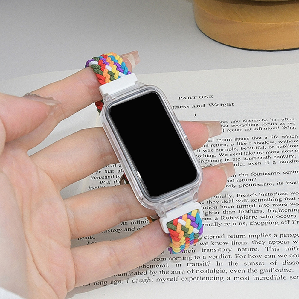 สายรัดไนลอนแบบปรับได้สําหรับ Samsung Galaxy Fit 3 สมาร์ทวอทช์สร้อยข้อมือยางยืดสายรัดข้อมือแบบห่วงเดี่ยวแบบถัก