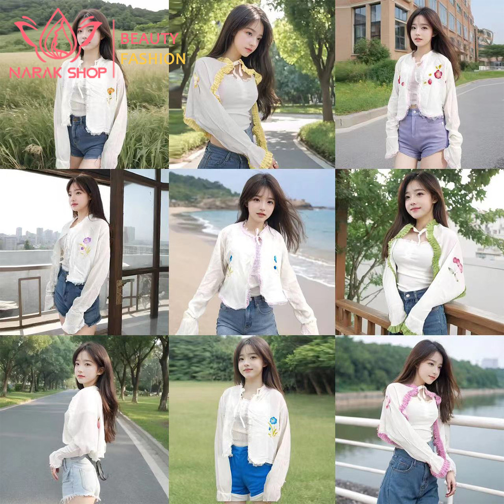 เสื้อคลุมกันแดดผู้หญิง แบบชีฟอง แขนยาว เหมาะกับฤดูร้อน