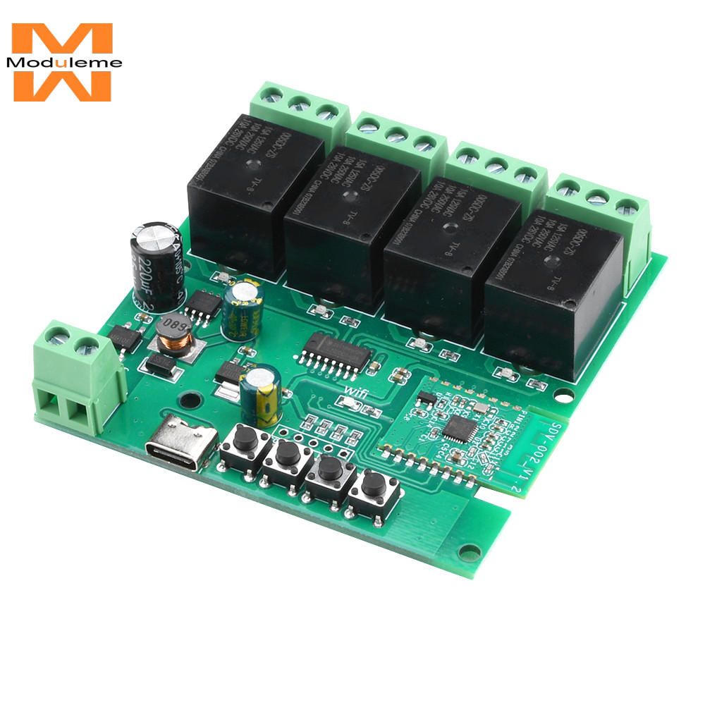 Dc/ac7-32v 2/3/4 Way Bluetooth WIFI รีเลย์สวิตช์โมดูลอินเทอร์เฟซ Type-C ระบบ Ewelink APP