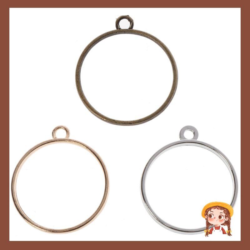 Li 10 ชิ้นชุดรอบจี้กรอบเปล่า UV เรซิ่น Bezel Blanks ถาดสําหรับเครื่องประดับทํา Pressed ดอกไม้ DIY อุปกรณ์