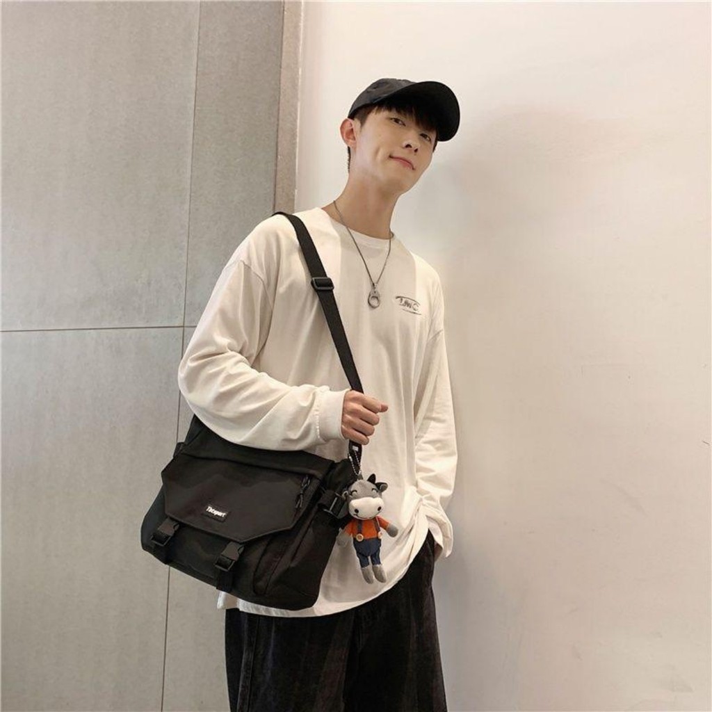 กระเป๋า bag กระเป๋าสะพายข้างผู้ชายแบรนด์น้ำฮาราจูกุกระเป๋าสะพายข้างนักเรียนชั้นเรียนกระเป๋าสะพายลำลองญี่ปุ่นหญิ