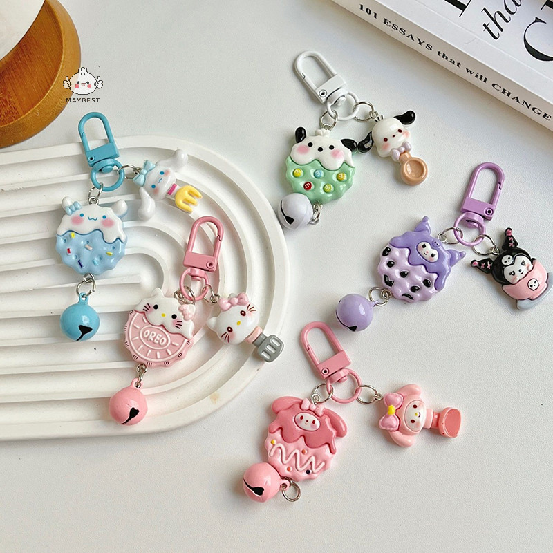 {maybest} Creative Kawaii น่ารักอะนิเมะ Melody Kuromi Kt Cat Cinnamoroll Pochacco พวงกุญแจการ์ตูนกระเป๋าเป้สะพายหลังจี้อุปกรณ์เสริมของขวัญ {TH}
