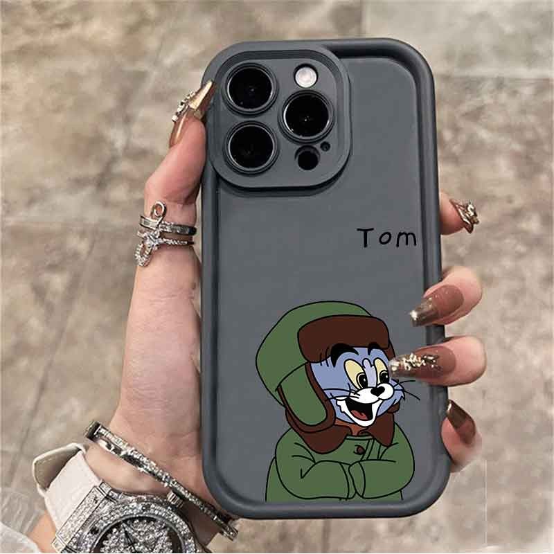 ป้องกันการกระแทกสีดําพรีเมี่ยมต่างประเทศ คู่ Tom และ Jereey น่ารัก hp Casing infinix note 50 pro 5g 