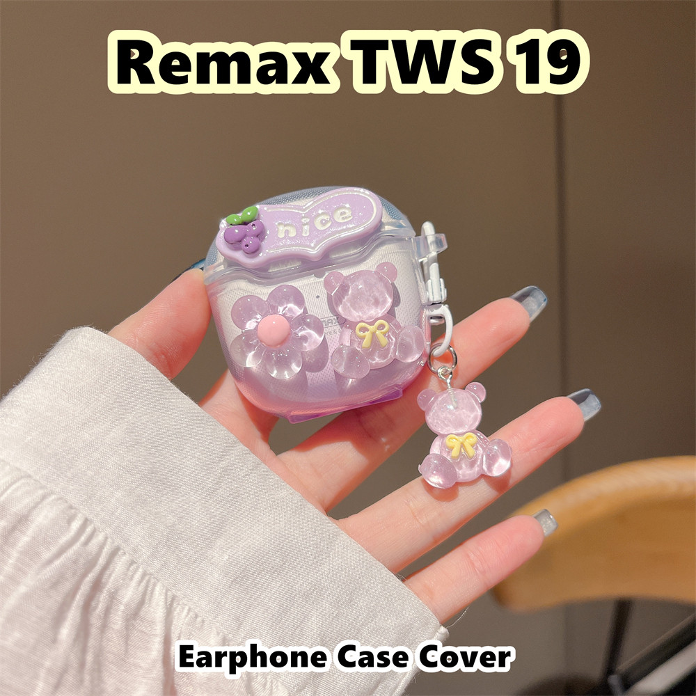 Trend Frontfor Remax TWS 19 Case หวานและน่ารักการ์ตูนซิลิโคนอ่อนนุ่มหูฟังกรณีปลอกฝาครอบ