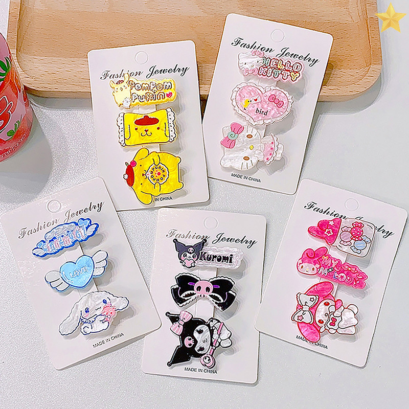 [FL] กิ๊บติดผมลายการ์ตูน Barrettes ผมการ์ตูน Kawaii อุปกรณ์เสริม Hairpins สาวน่ารักของขวัญหัวใจ TH
