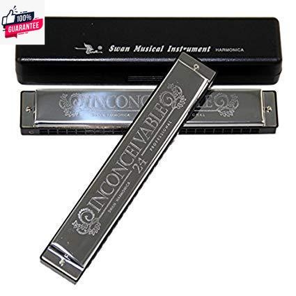 ฮาร์โมนิก้า สีเงิน ฮาโมนิก้าคีย์A เม้าออแกนขนาด24ช่อง เม์ออแกน SILVER Inconceivable Harmonica  Incon