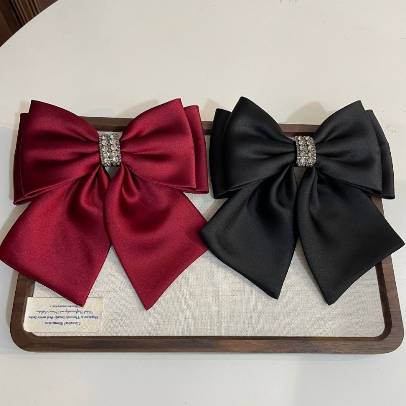 แฟชั่นเกาหลีเพทายโบว์กิ๊บหรูหราฤดูใบไม้ผลิคลิปกิ๊บอุปกรณ์ผมสําหรับผู้หญิง