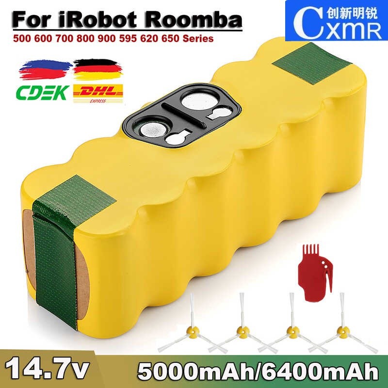 ✿14.4 โวลต์ 5.0Ah Irobot แบบชาร์จไฟได้ Roomba 500 600 700 800 900 595 620 650 780 890 แบตเตอรี่