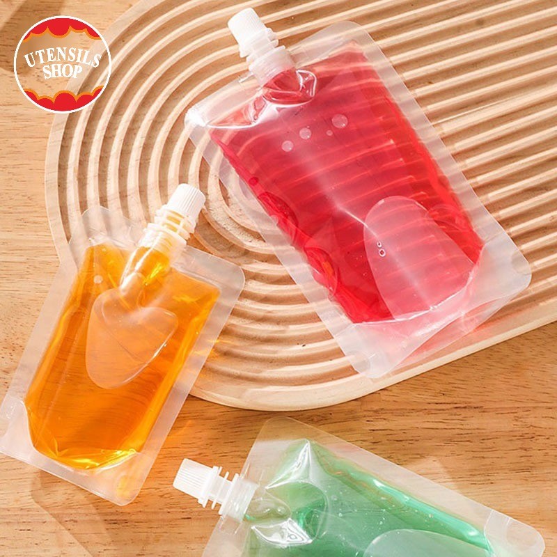 UTENSILS ถุงใส 30 100 200 300 500ml ถุงใส่น้ำ ถุงเจล ฝาเกลียวตั้งได้ ถุงใสฟูดเกรด Food Grade ถุงเอนกประสงค์ ใส่ของได้เ