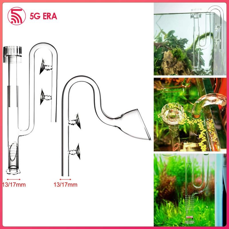 [Wishshopeezzzxh] Glass Aquarium Lily Outflow & Inflow 13/17 มม.พร้อมถ้วยดูดสําหรับน้ําจืดปลูกน้ํา