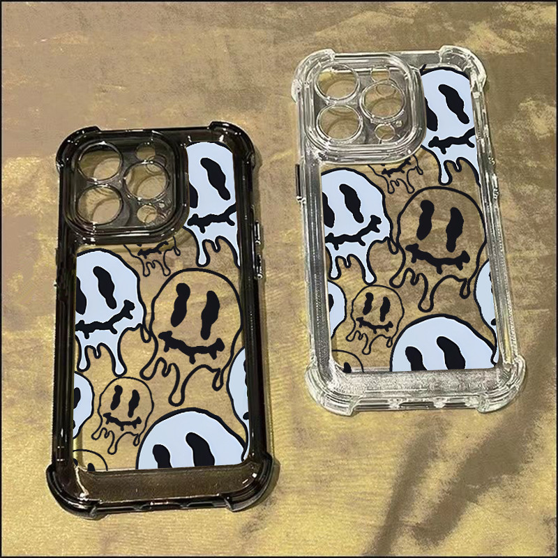 ความงามน่ารัก Face Case ใช้งานร่วมกับสําหรับ IPhone 15 14 13 12 11 16 Pro Max 8 7 Plus X XR XS นุ่มหรูหรา TPU ซิลิโคนโทรศัพท์ครอบคลุมปลอกใส
