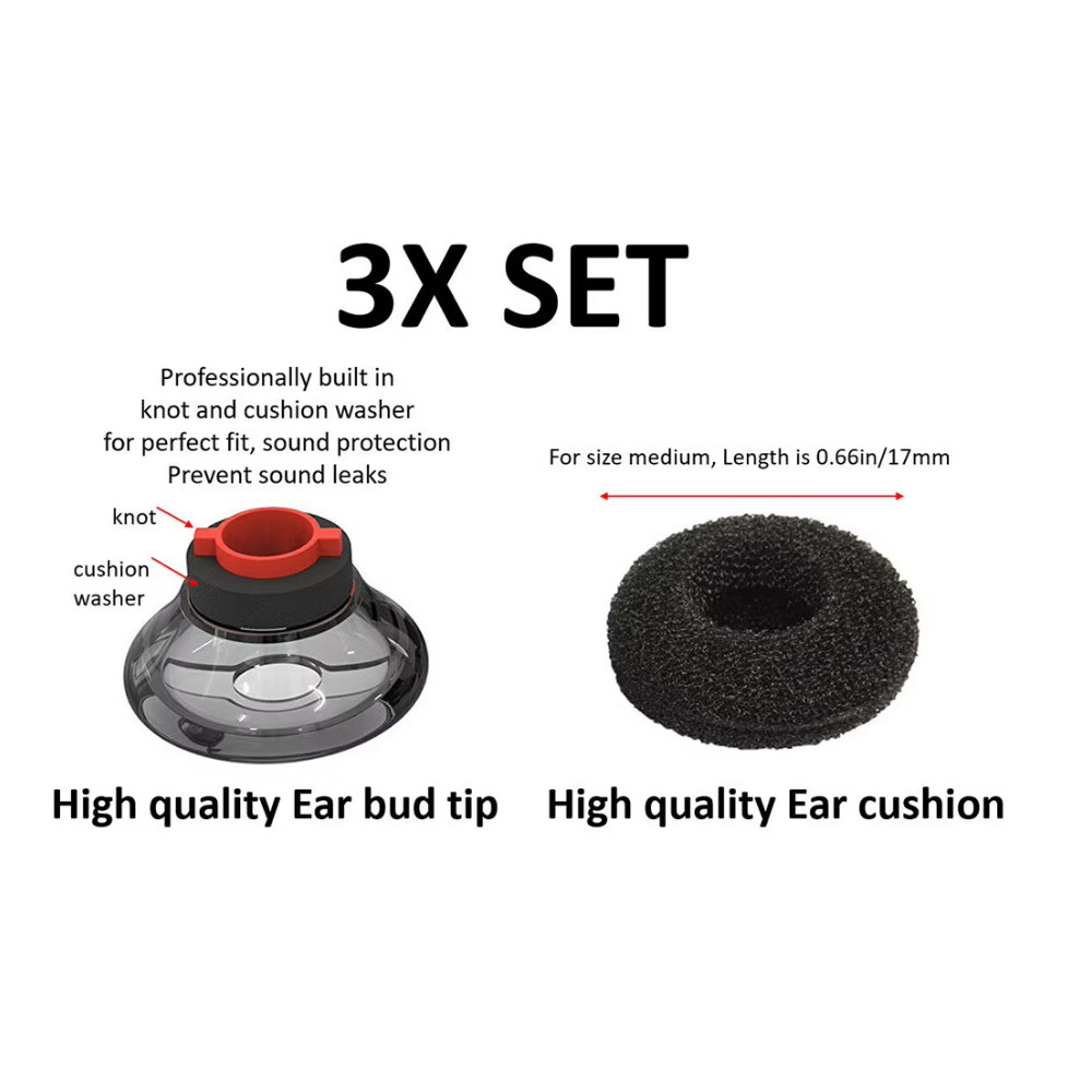 6 ชิ้น Eartips สําหรับ Plantronics Voyager 5200 ชุดหูฟัง, S/M/L 3 ชิ้น Soft Gel เคล็ดลับหูและ 3 ชิ้นโฟมฝาครอบเคล็ดลับ, Fit สําหรับ Plantr 5200, Earbuds เคล็ดลับชุดชุดหูฟัง - รูปที่ 5