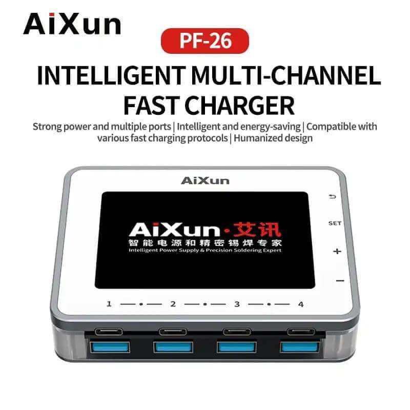 Aixun PF26 260W หน้าจอดิจิตอลอัจฉริยะ, ที่ชาร์จความเร็วสูงมัลติพอร์ตสำหรับซ่อมแท็บเล็ตโทรได้มือถืออุ