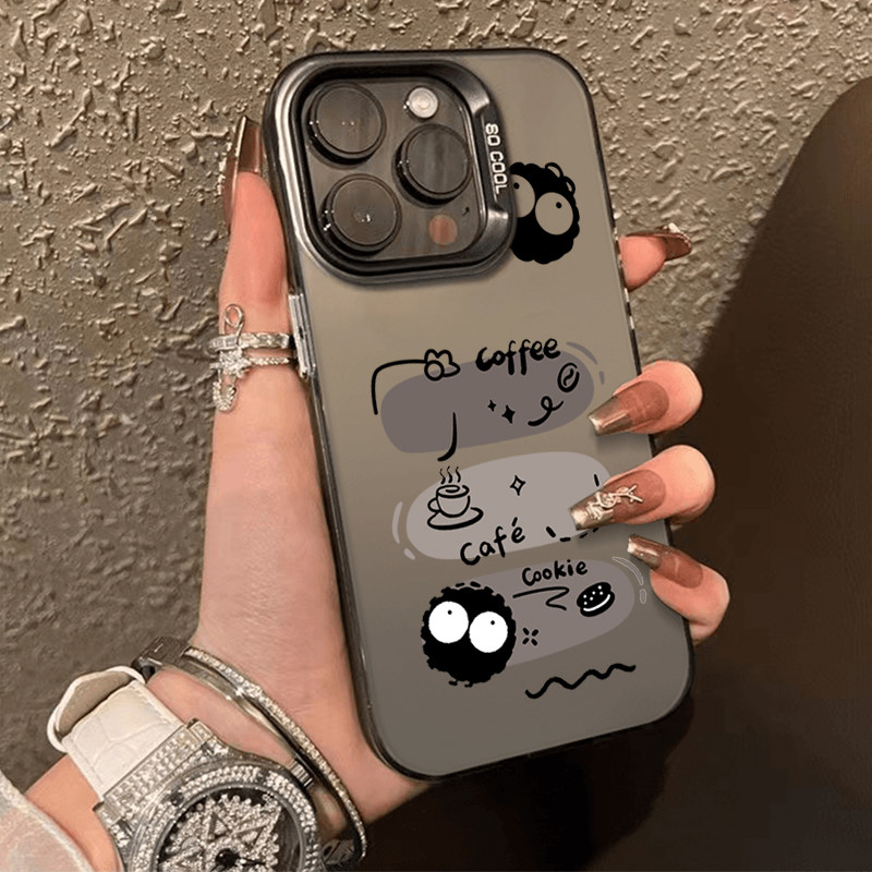 โลหะชุบโลหะด้วยไฟฟ้า ไอโฟนกราฟฟิตีตุ๊กตาfor 11 iPhone 12 13 14 15Pro MAX X XS XR 7 8Plus เคสโทรศัพท์