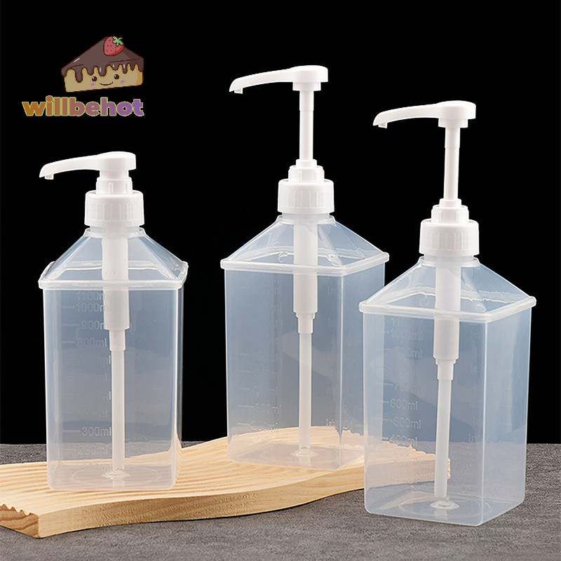 [WillbehotT] เครื่องจ่ายน้ําเชื่อมที่มีประโยชน์ 1100ml Multi-Function Liquid Pump แรงดันมือฟรุกโตสน้ําเชื่อมเชิงปริมาณบีบน้ําผึ้งขวดพลาสติก [ใหม่]