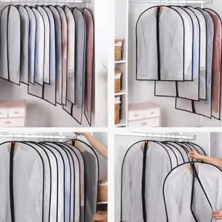 ถุงคลุมเสื้อผ้า แบบซิป ถุงใส่สูท ถุงใส่เสื้อผ้า ถุงเสื้อผ้า ป้องกันฝุ่นเกาะเสื้อผ้าที่เก็บไว้ ป้องกันฝุ่น ผ้าคลุม