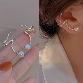 Elegant Women Bling Shine Elegant Snake Shape Ear Studs Earring Accessory