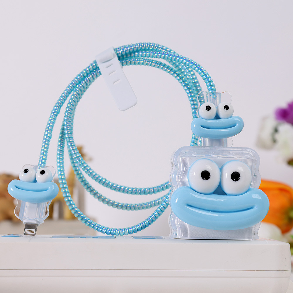 For iPhone 18W/20W สายชาร์จข้อมูลพิมพ์ลายเกาหลีฝาครอบป้องกันสายเคเบิลข้อมูลป้องกันการแตกหักเชือกป้องกันการแตกหัก - รูปที่ 2