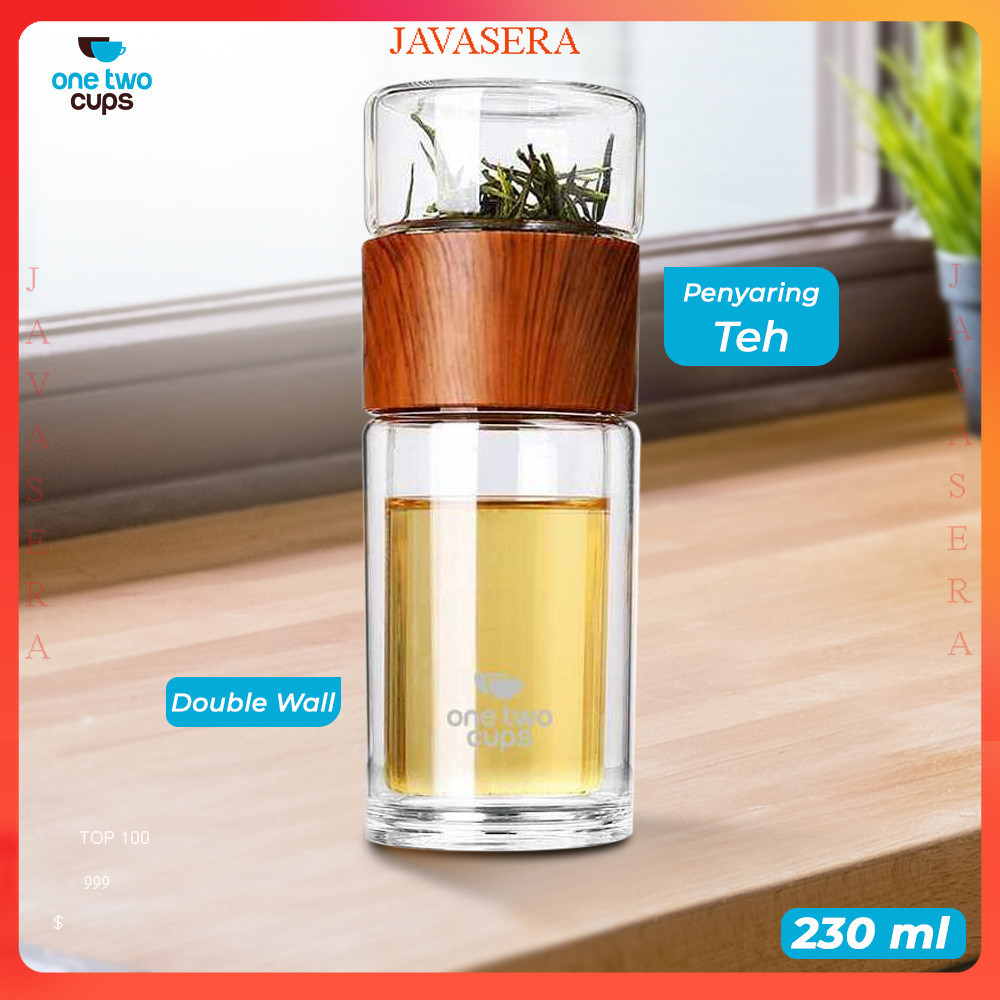 One Two Cups Double Wall Glass Tea Filter ขวดดื่ม 230ml - X9001 - No Color - 7RHZC4XX