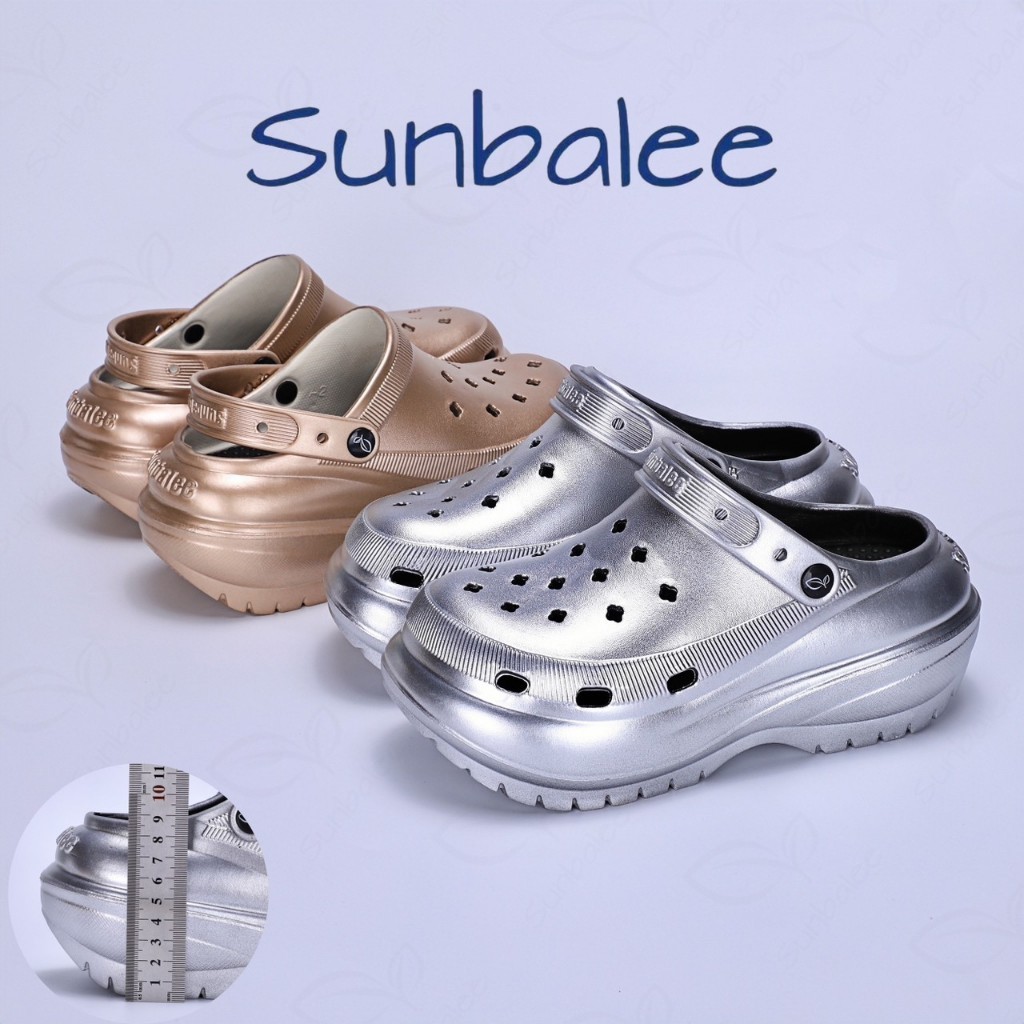 SUN8694 รองเท้าหัวโต สีใหม่ รองเท้าแบบสวม สูง 8 CM. ไม่แถมตัวติด วัสดุ EVA ใส่สบาย ถอดพื้นได้ พร้อมส่ง