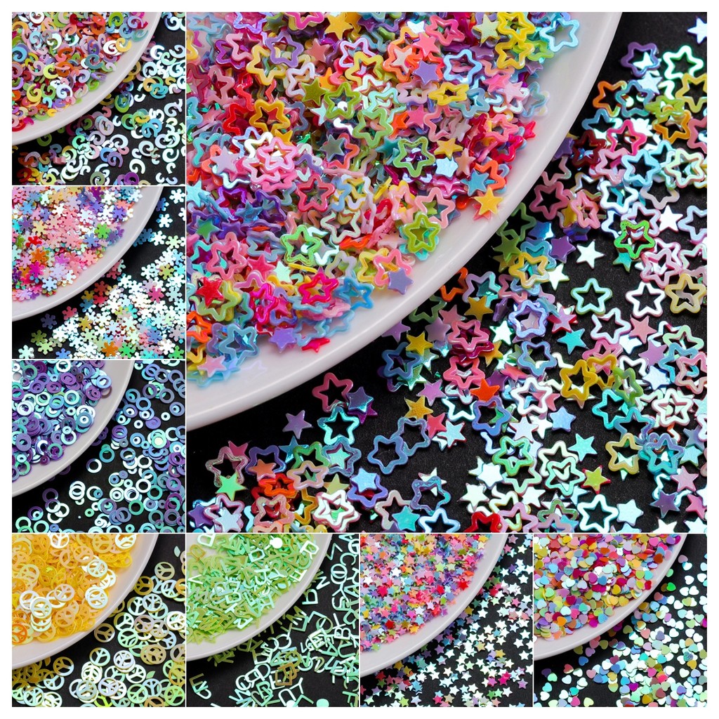 St. kunkka 10-28g Filled Glitter Sequins ผสมสไตล์สําหรับ DIY Handmade ทําเล็บมือเลื่อมเสื้อผ้าอุปกรณ์เสริมเลื่อมวัสดุ