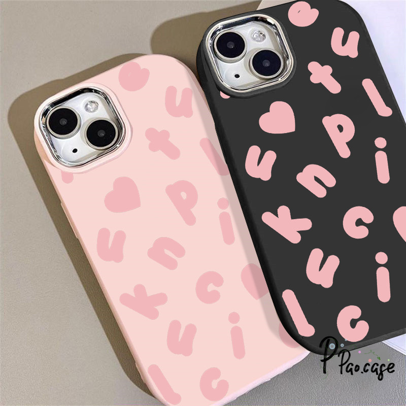 ตัวอักษรภาษาอังกฤษเลนส์โลหะหรูหรา เข้ากันได้เคสไอโฟน 11 13 15 XR 14 12 Pro Max 7Plus 8 7 14 15 Plus X XS Max SE 2020 เคส