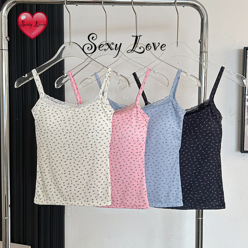 Sexy Love เสื้อผ้าสาวร้อน เสื้อสายเดี่ยว สไตล์สั้น คอวี การทำตัวให้ผอม มีฟองน้ำ ราคาถูก พร้อมส่งจากไทย