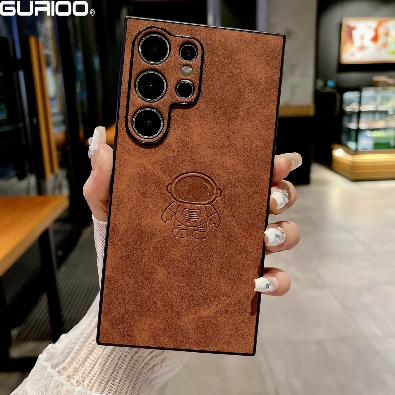 สําหรับนักบินอวกาศ PU หนังสําหรับ Samsung Galaxy S24 S23 Ultra S23 FE S22 S21 Plus S24Plus S24Ultra S23Ultra กันกระแทกกันชน