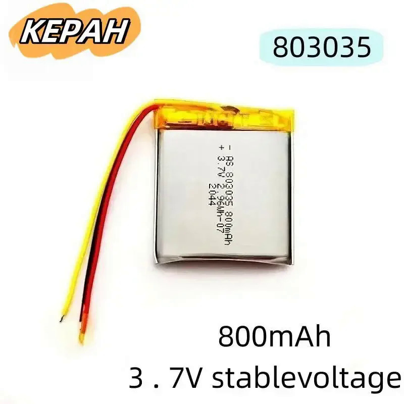 803035 3.7V 800mAh Lithium Polymer Lipo Rechargeable Battery For  MP4 MP5 GPS Mobile Phone Camera Bl