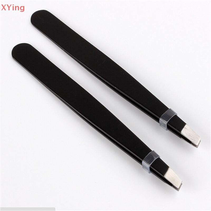 [Xy] Professional Eyebrow Tweezer Slanted Hair Beauty Woman Beauty Makeup Black Hot sale