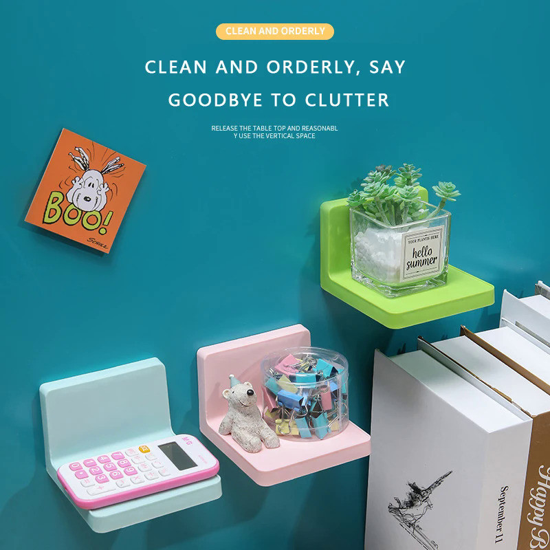 Bathroom Shelf Without Drilling Soap Dish Floating Shelves Plastic Kitchen Organizer Showe Rack  Kit